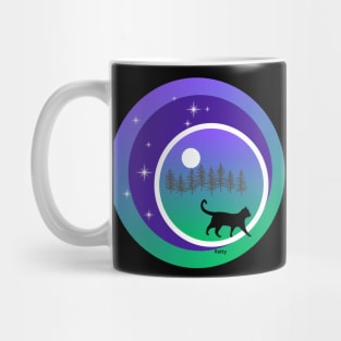 midnight wander- black cat Mug